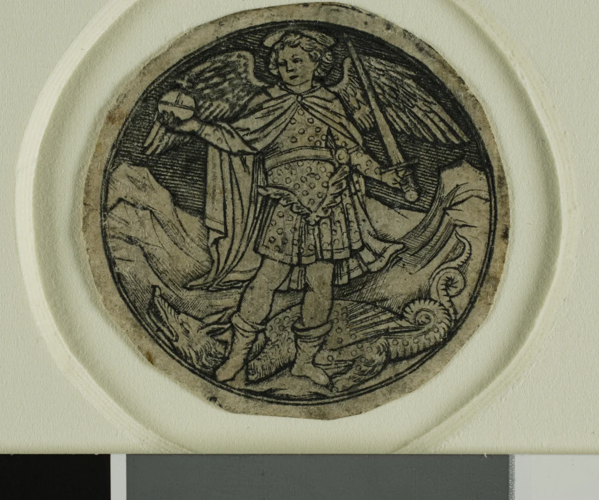 Saint Michael by Artist Unknown, print, 1400-1599
