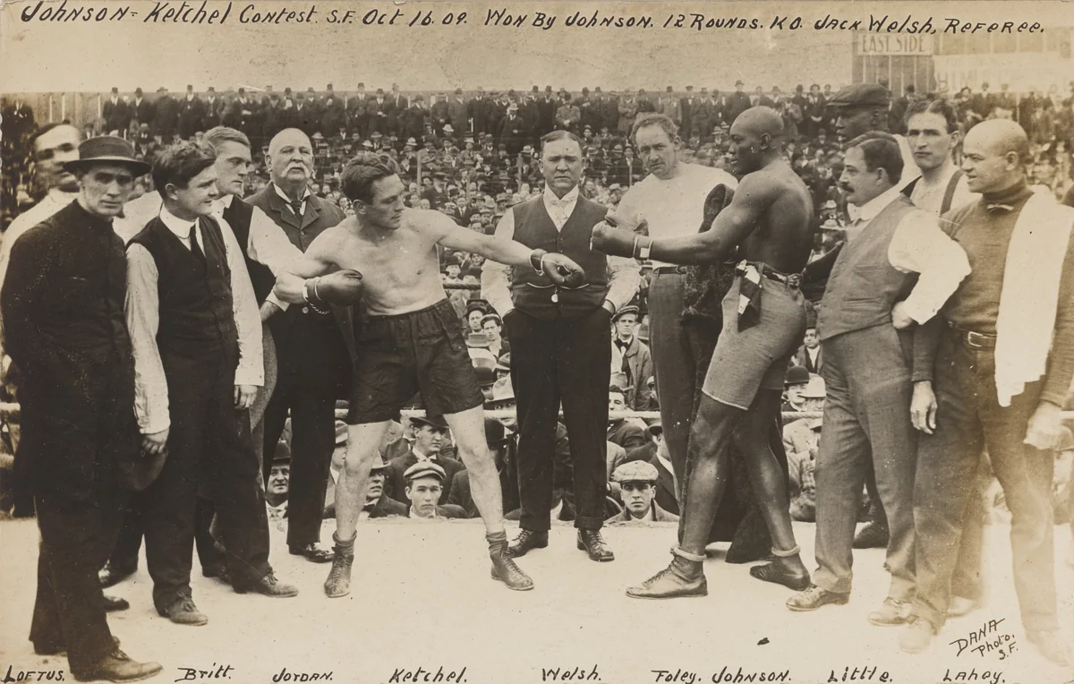 "Johnson-Ketchel Contest, San Francisco" by Charles Percy Dana, photograph, 1909