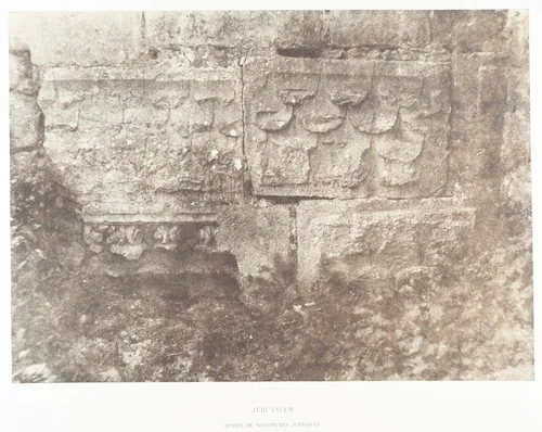 Jérusalem, Restes de scupltures judaïques by Auguste Salzmann, photograph, 1854-1859