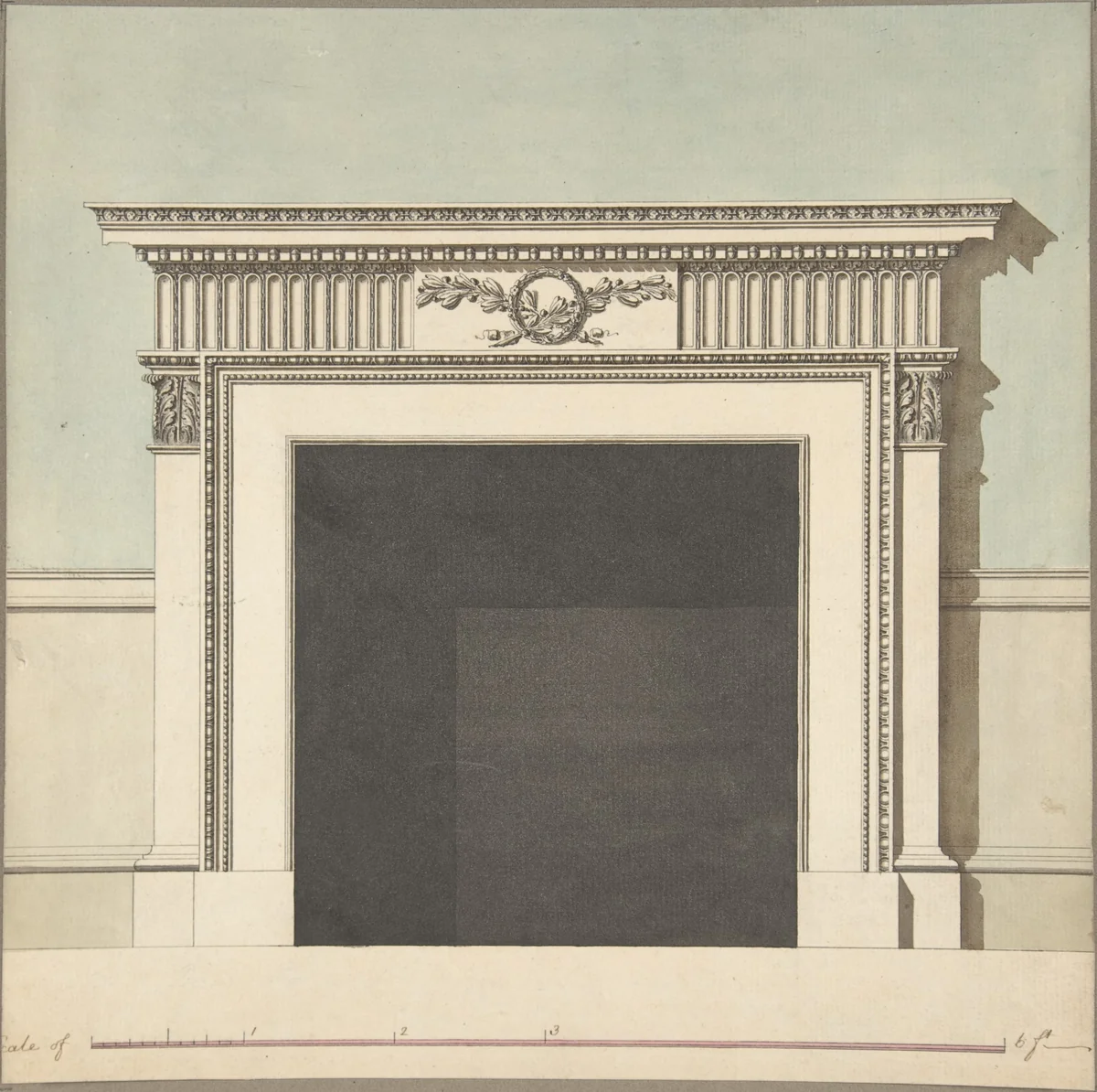 Design for a Chimneypiece by John Yenn, drawing, 1770-1821