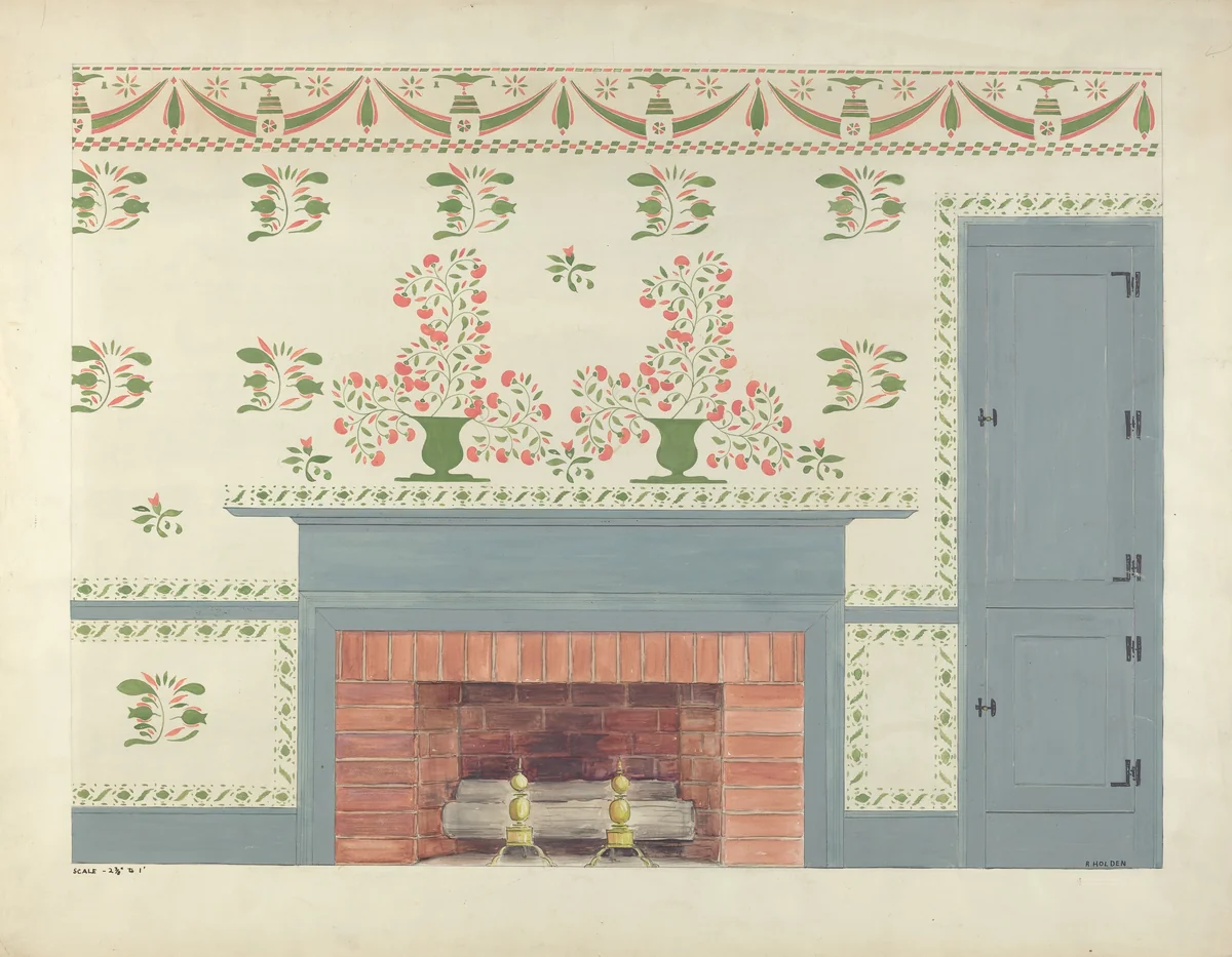 Stencilled Wall by Ray Holden, index of american design, 1936