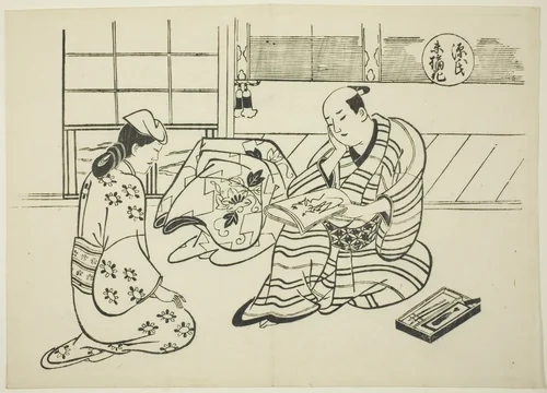 The Suetsumuhana Chapter from "The Tale of Genji" (Genji Suetsumuhana), from a series of Genji parodies by Okumura Masanobu (奥村政信), print, 1705-1715