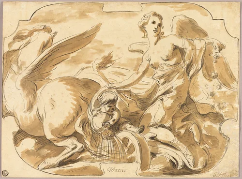 Aurora in Her Chariot by Joseph Francois Parrocel, drawing, 1724-1781