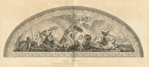 La Hollande Cintre du Salon de la Paix en face des Appartmens de la Reine (Holland, Center of the Salon of Peace Opposite the Queen's Apartments) [pl. 48] by Jean-Baptiste Massé, print, 1752