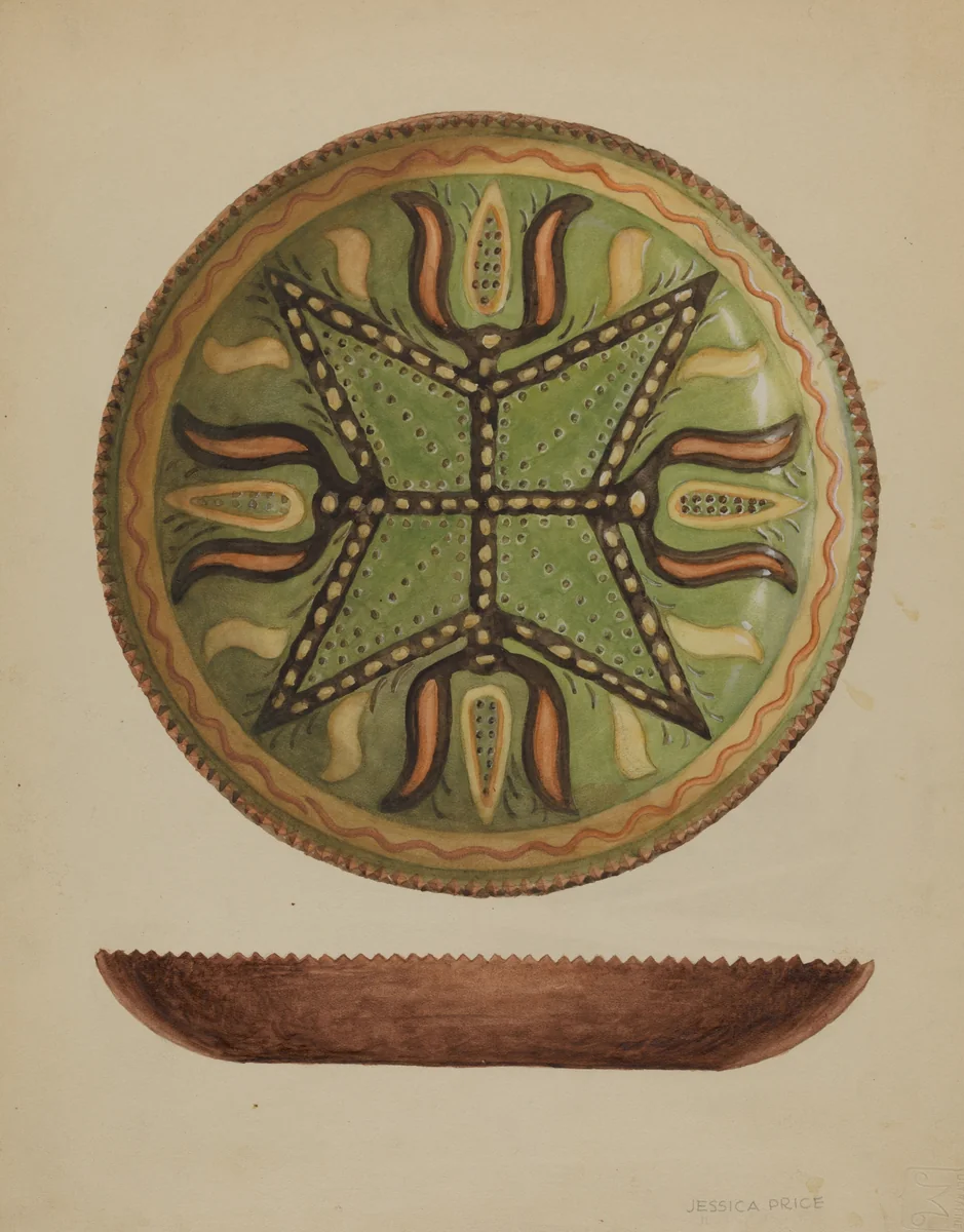 Pa. German Dish by Jessica Price, index of american design, 1936