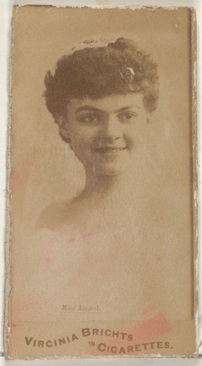 From the Actors and Actresses series (N45, Type 1) for Virginia Brights Cigarettes by Allen & Ginter, photograph, 1885-1891
