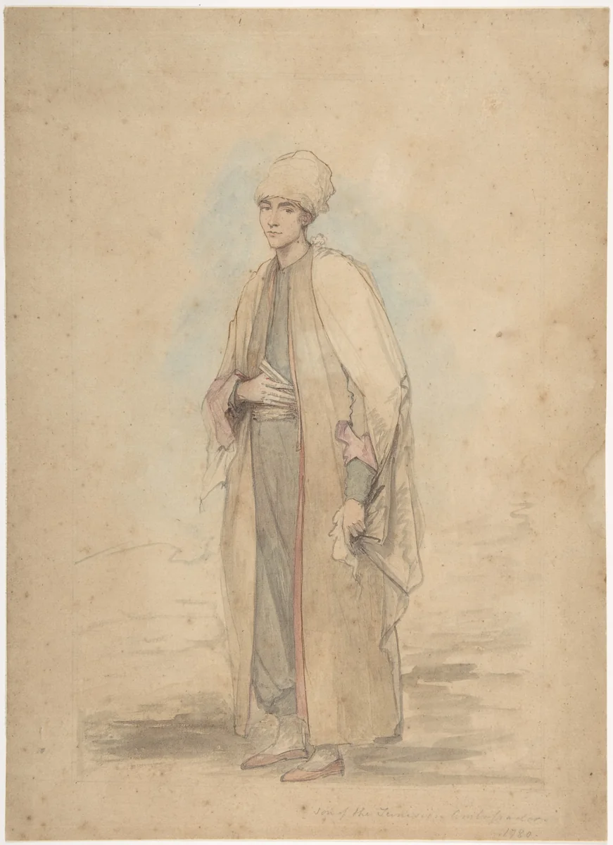 Son of the Tunisian Ambassador by Ozias Humphrey, drawing, 1780