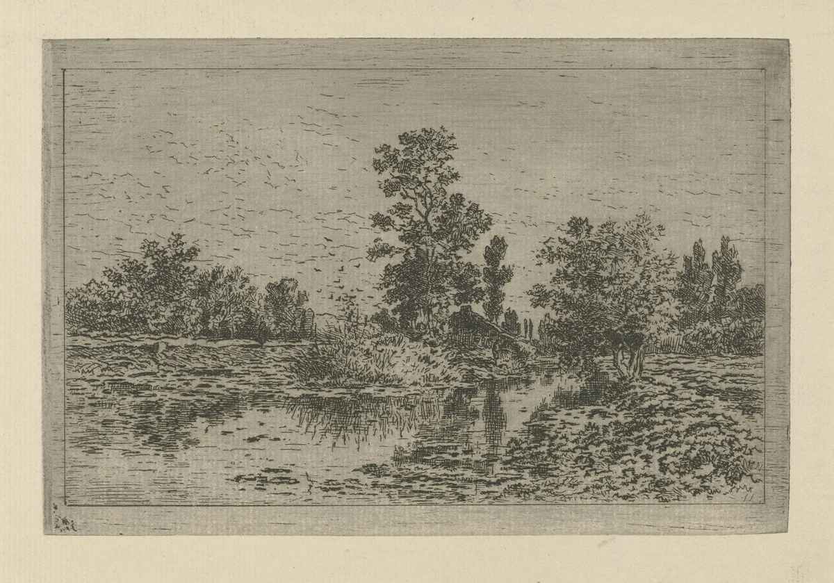 Landschap met sloten by Jan van Lokhorst, print, 1847-1874