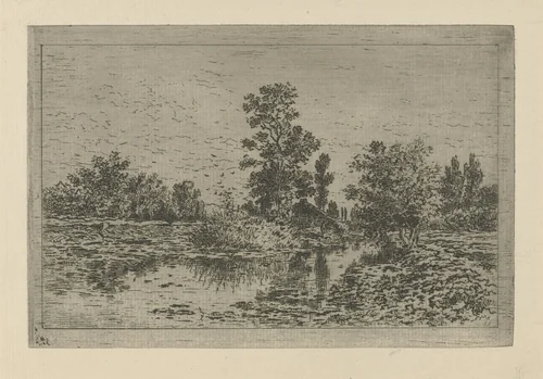 Landschap met sloten by Jan van Lokhorst, print, 1847-1874