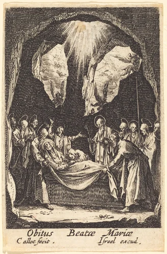 The Burial of the Virgin by Jacques Callot, print, 1628-1638