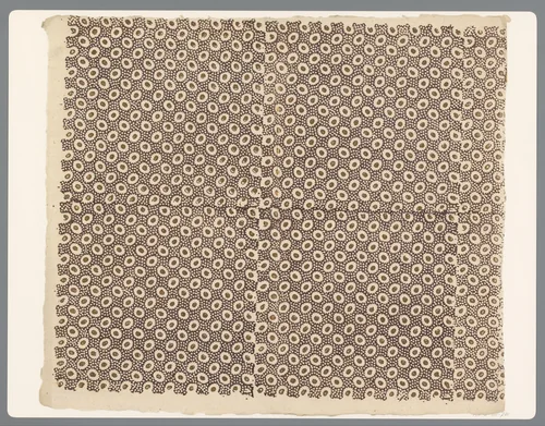 Blad met strooipatroon van stippen op een puntenfond by anonymous, print, 1750-1900