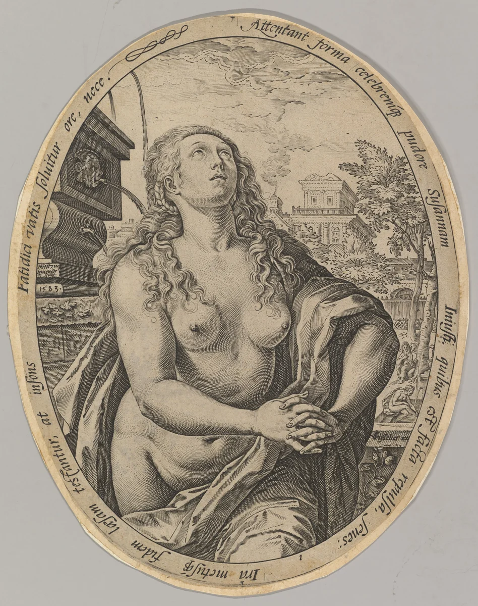 Susanna by Hendrick Goltzius, print, 1583