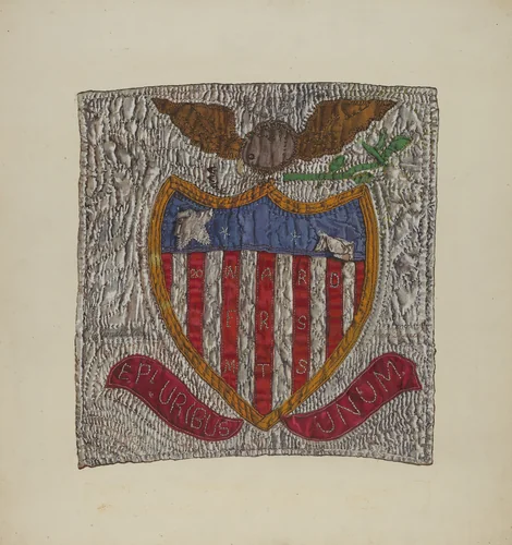 Block from Friendship Quilt by Florence Truelson, index of american design, 1935-1942