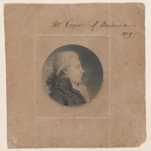 Portrait of Mr. Cowper of America, to right by Gilles Louis Chrétien, print, 1792
