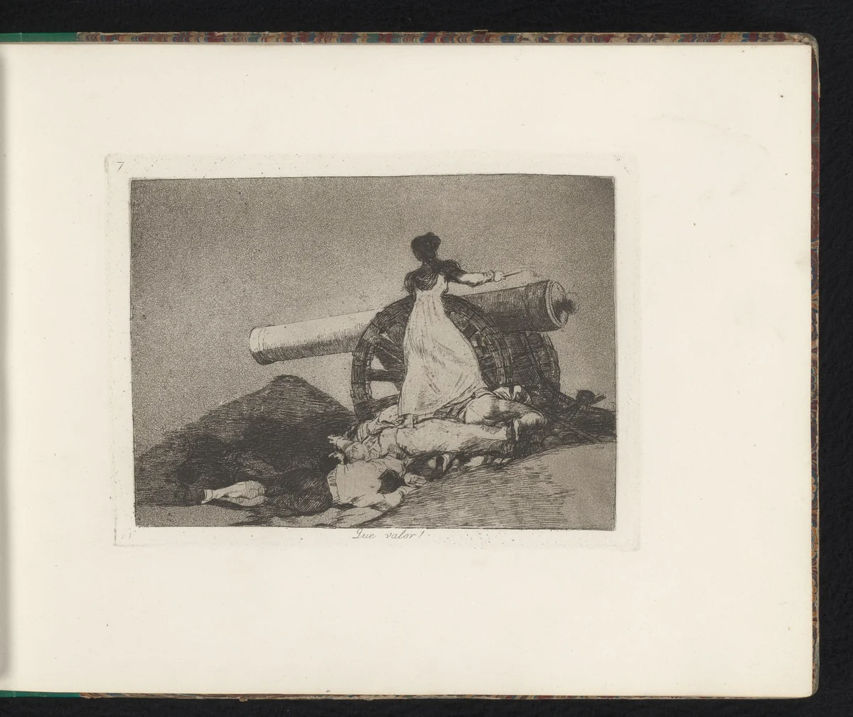 Vrouw ontsteekt een kanon met een lont by Francisco de Goya, book, 1810-1820