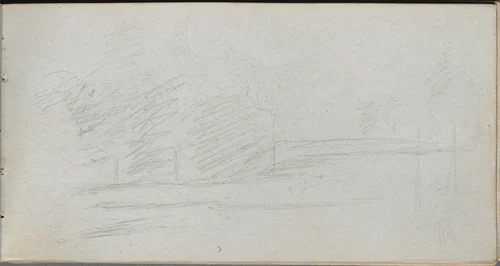 Sketchbook, page 78: Landscape Study by Ernest Meissonier, book, 1860-1869