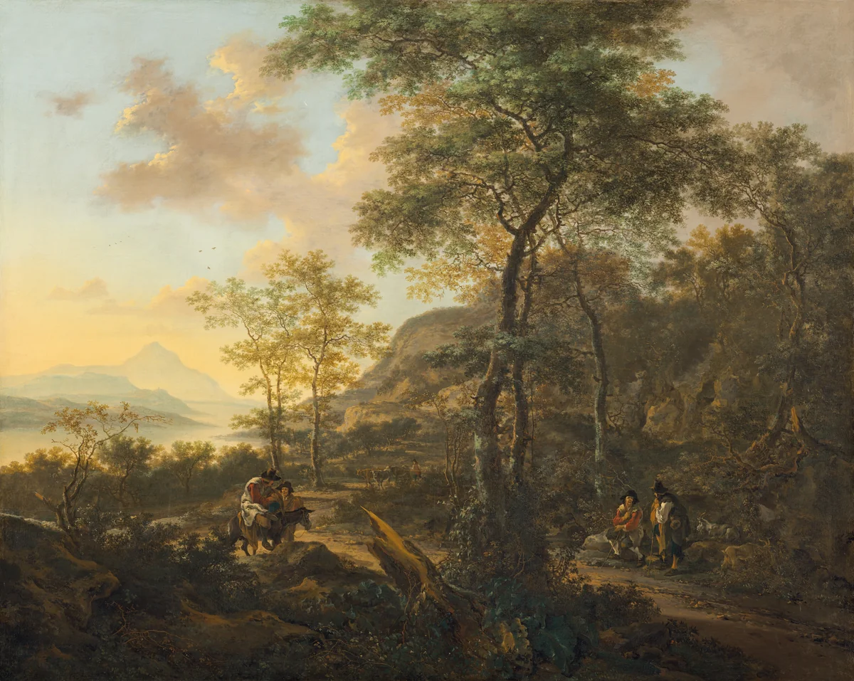 An Italianate Evening Landscape by Jan Both, painting, 1650