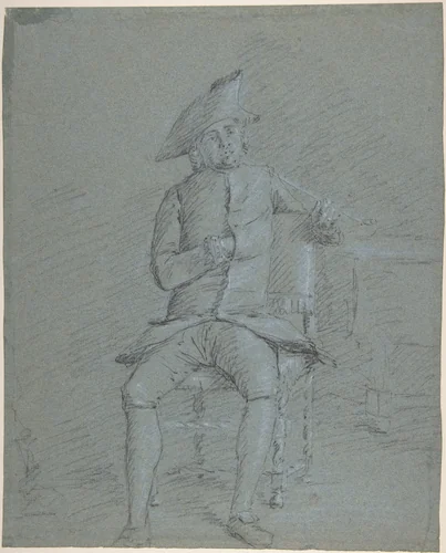 Seated Gentleman Holding a Pipe (recto); Half-Length Study of the Same Man (verso) by Francisco Bayeu, drawing, 1734-1795