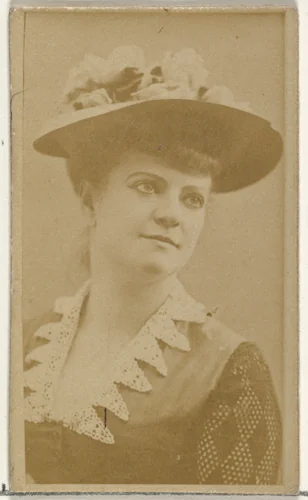 [Actress wearing dress with ornate lace collar], from the Actors and Actresses series (N145-8) issued by Duke Sons & Co. to promote Duke Cigarettes by W. Duke, Sons & Co., photograph, 1890-1895