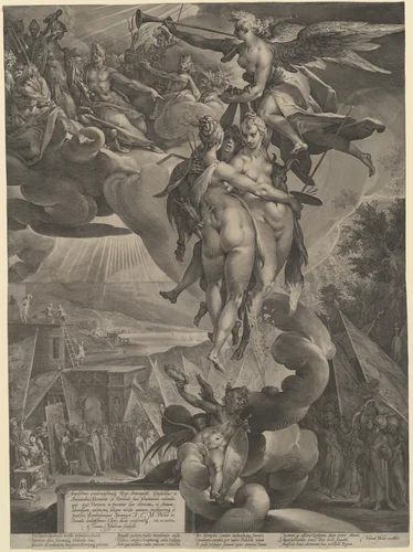 The Apotheosis of the Arts by Jan Muller, print, 1597