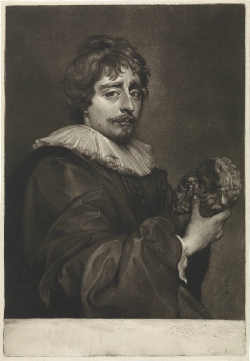 Portret van François Duquesnoy by Pieter van Bleeck, print, 1751