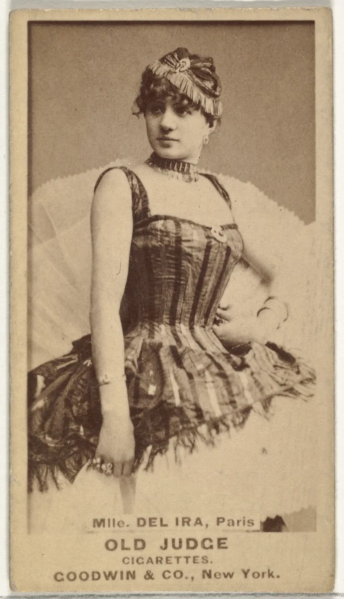 Mlle. Del Ira, Paris, from the Actors and Actresses series (N171) for Old Judge Cigarettes by Goodwin & Company, photograph, 1886-1890