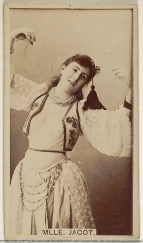 Mlle. Jacot, from the Actors and Actresses series (N45, Type 8) for Virginia Brights Cigarettes by Allen & Ginter, photograph, 1885-1891