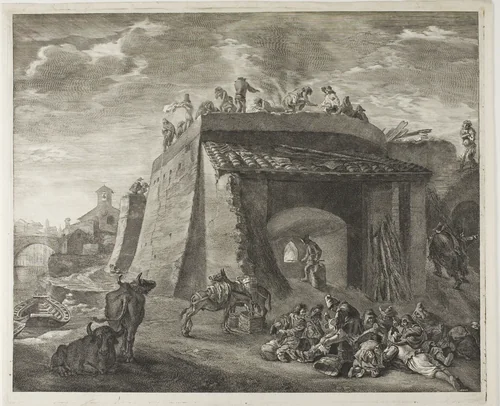 The Large Lime-Kiln, from Cabinet Reynst by Cornelis Visscher, print, 1655-1659