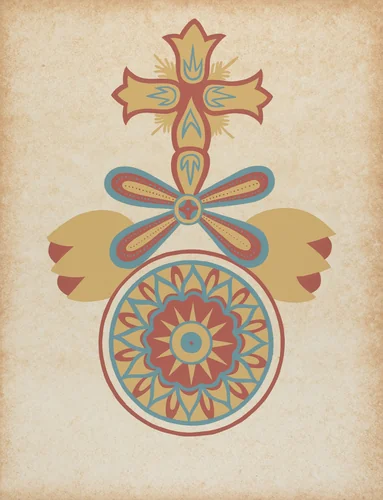 Santa Barbara Mission Doorway Design from the portfolio "Decorative Art of Spanish California" by American 20th Century, index of american design, 1935-1942