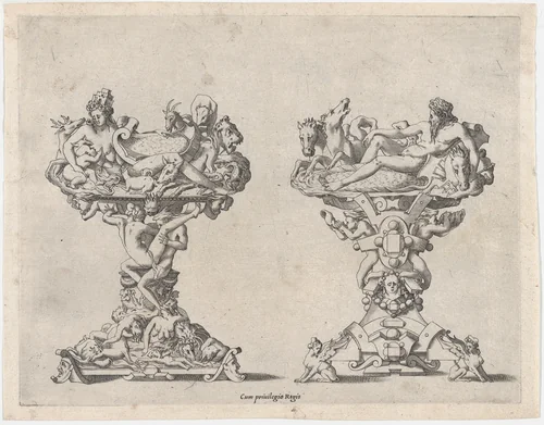Two Salt Cellars by René Boyvin, print, 1525-1625