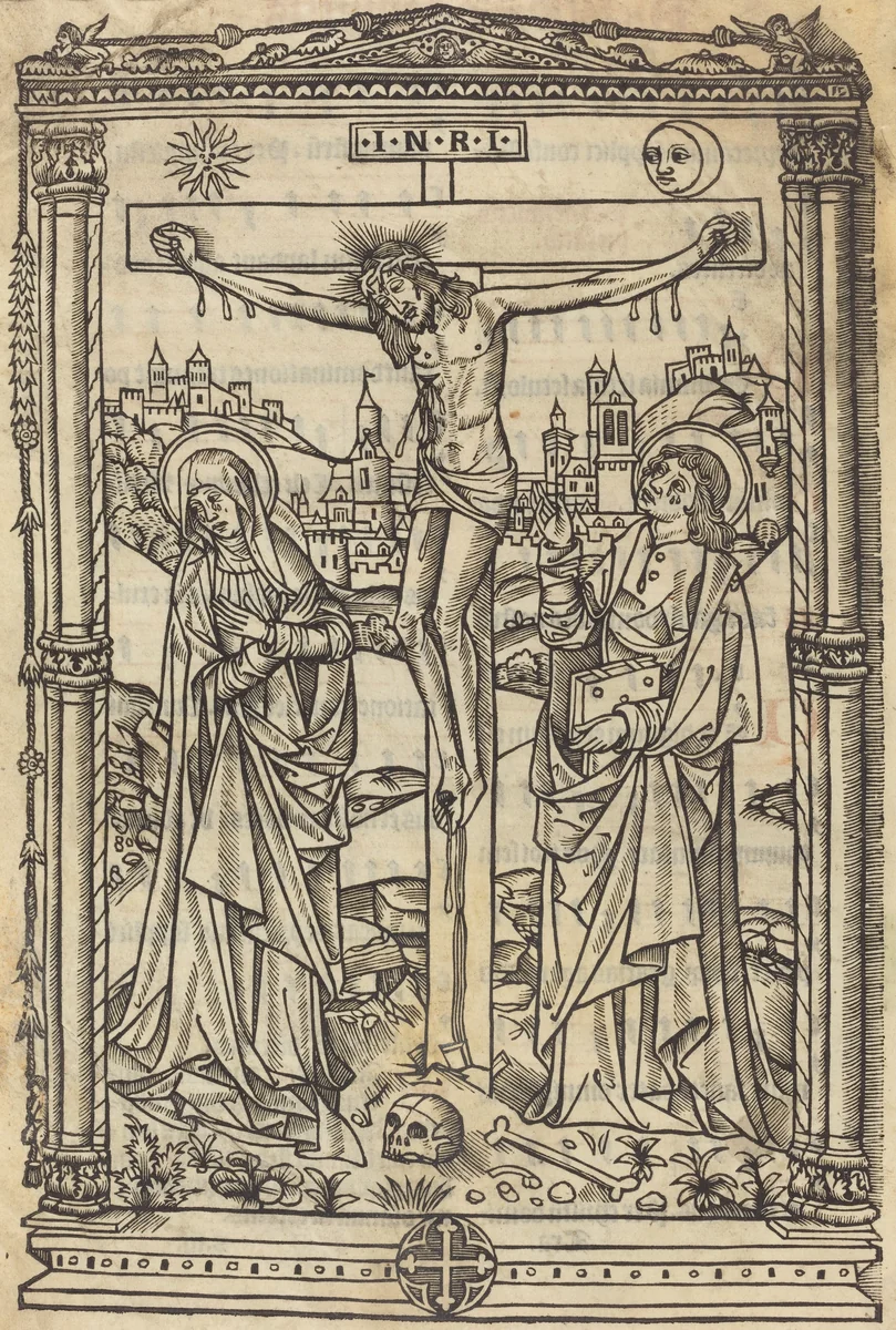 Christ on the Cross by French 15th Century, print, 1490