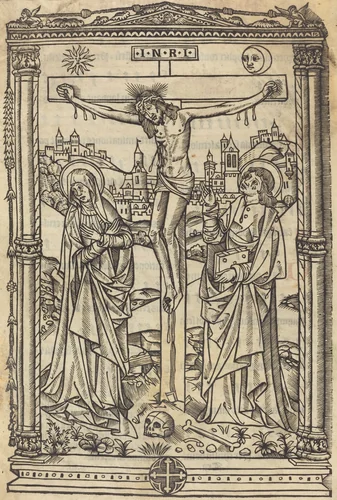 Christ on the Cross by French 15th Century, print, 1490