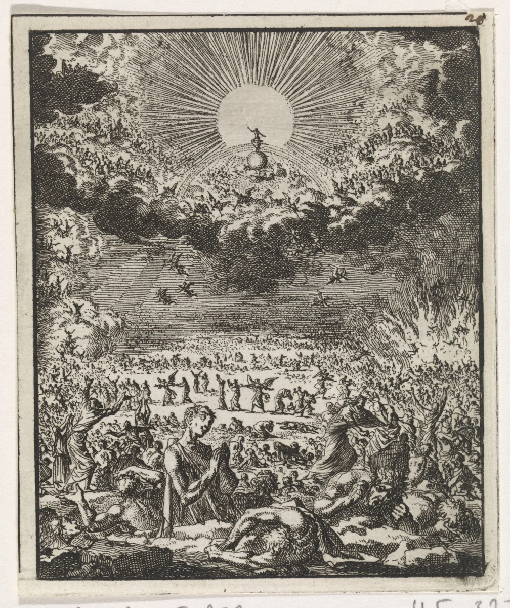 Het Laatste Oordeel by Jan Luyken, print, 1704