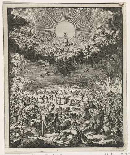 Het Laatste Oordeel by Jan Luyken, print, 1704