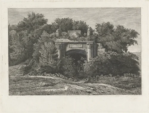 Landschap met ruïne by Johannes Pieter de Frey, print, 1780-1834
