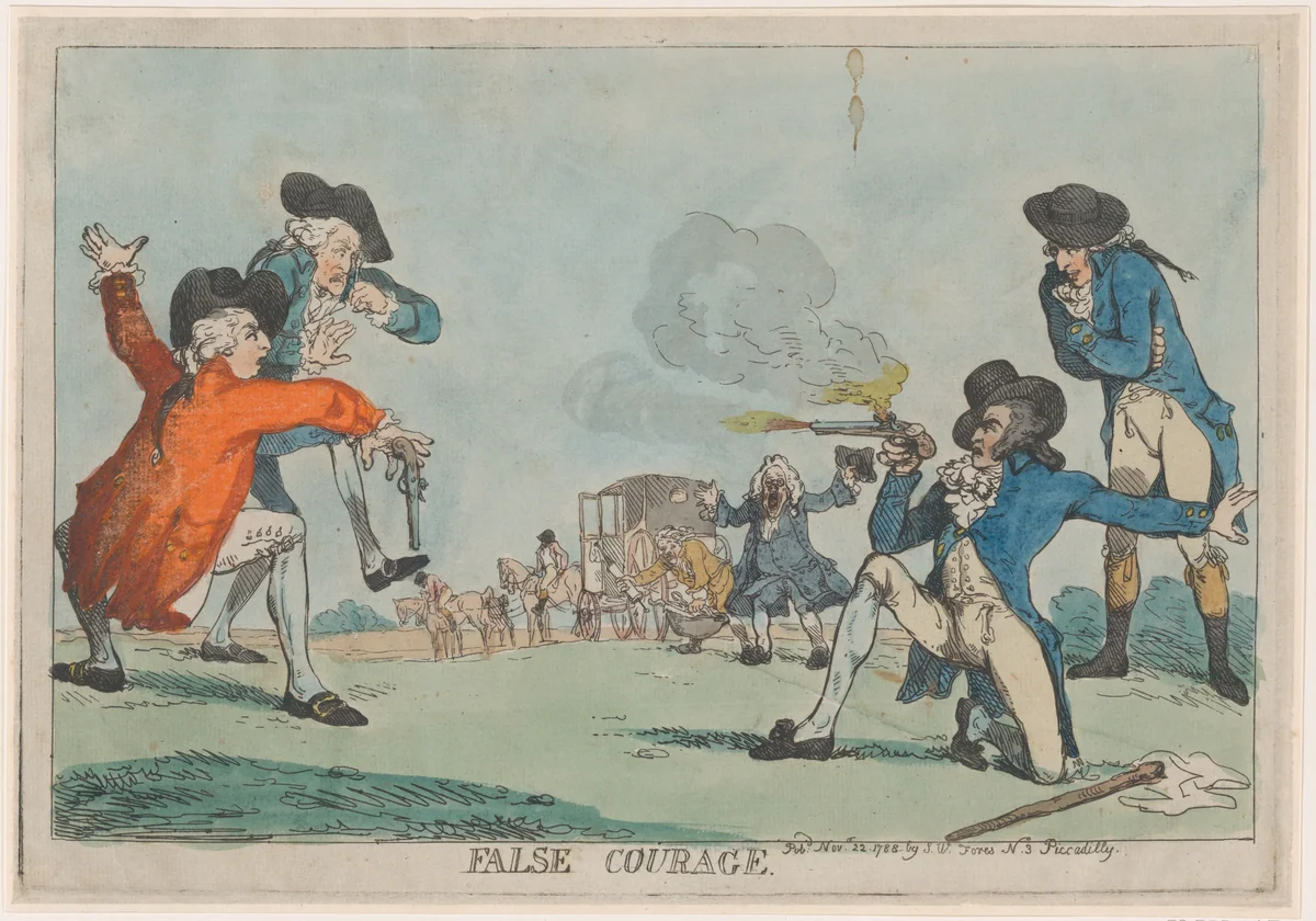 False Courage by Thomas Rowlandson, print, 1788