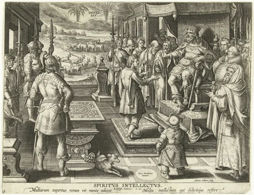 Jozef legt dromen uit: gave van verstand by Unknown, print, 1593-1597
