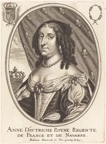 Anne of Austria by Balthasar Moncornet, print, 1600-1668