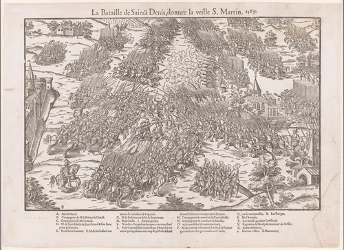 Slag bij Saint-Denis by Unknown, print, 1569-1575