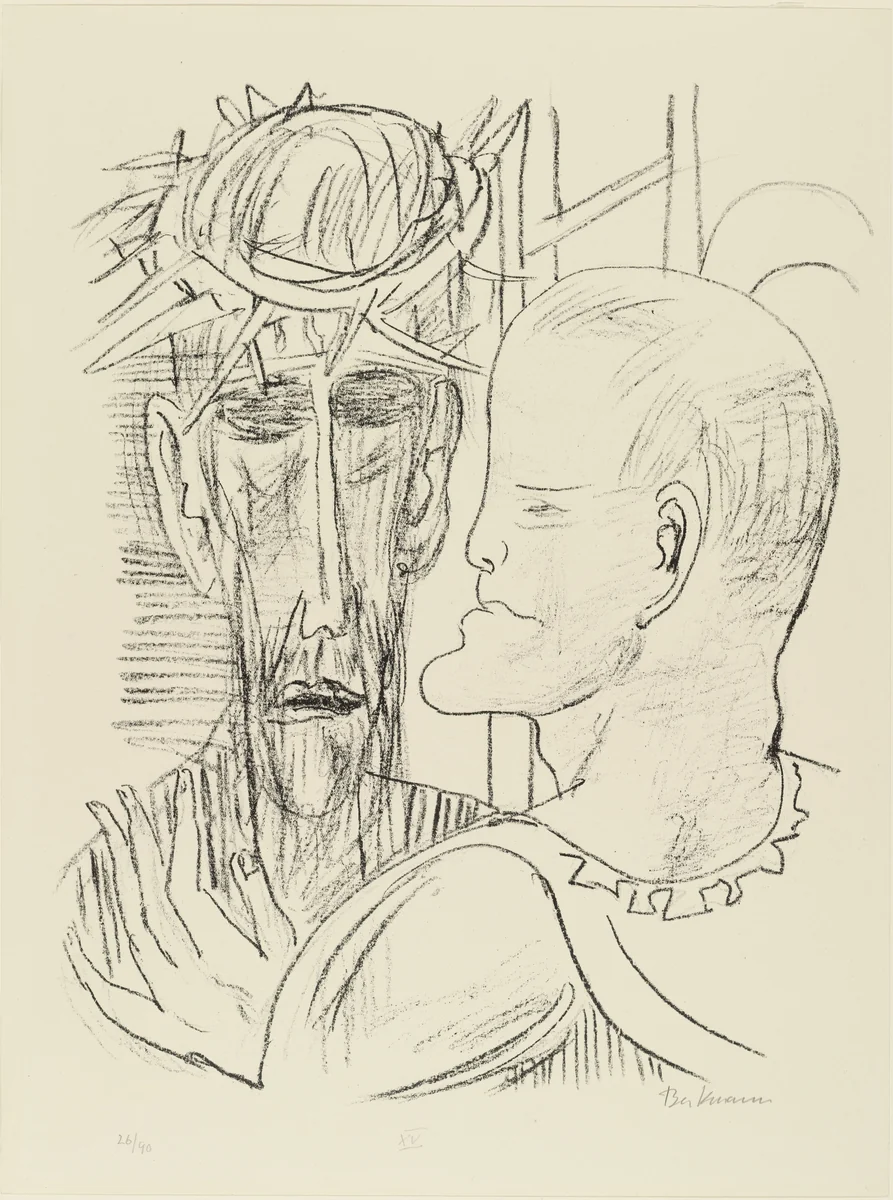Christ and Pilate (Christus und Pilatus) from Day and Dream by Max Beckmann, print, 1946