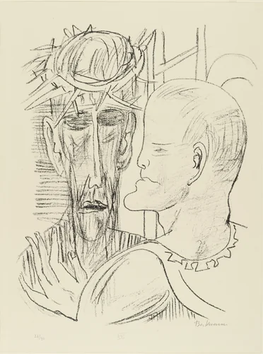 Christ and Pilate (Christus und Pilatus) from Day and Dream by Max Beckmann, print, 1946