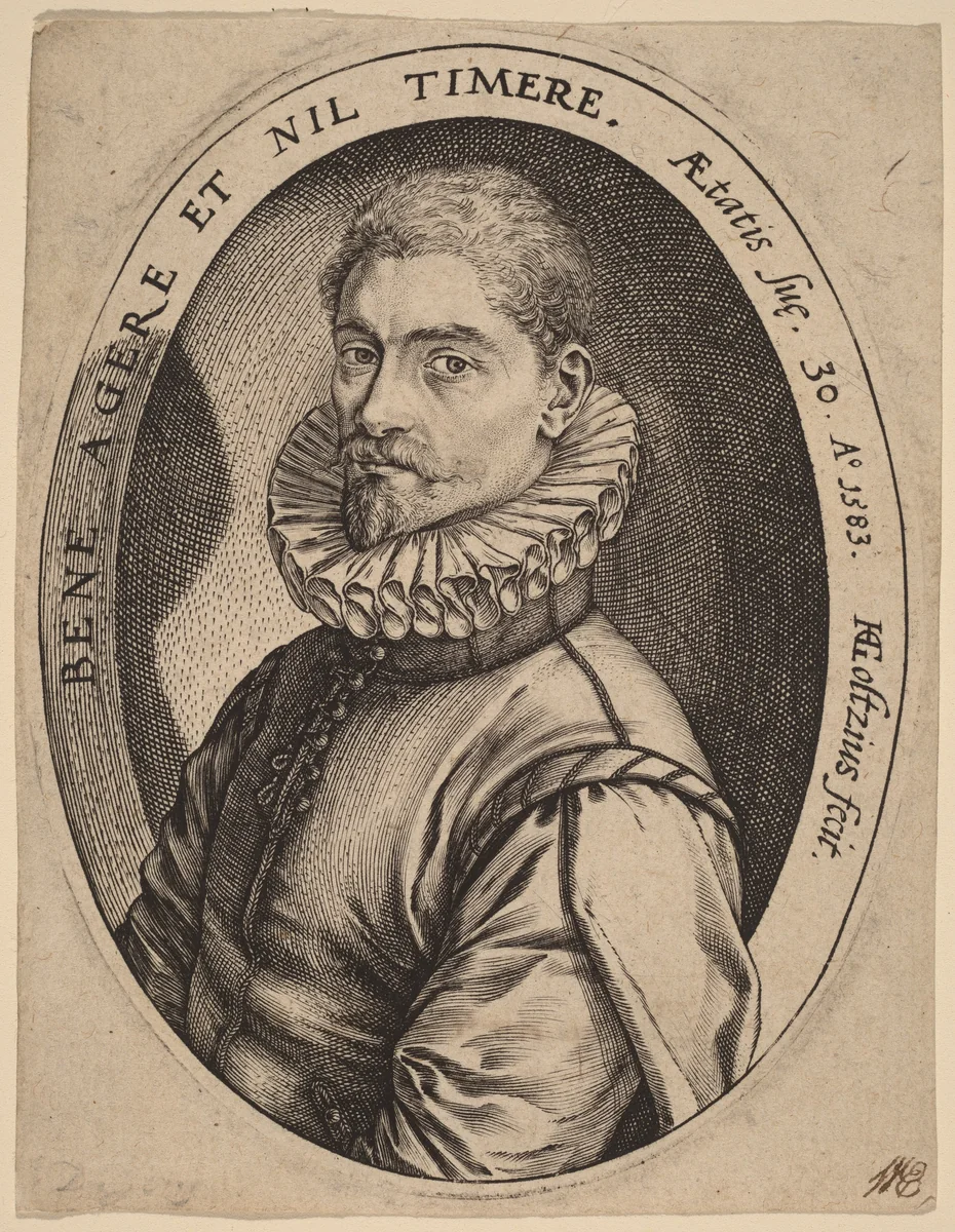 Hieronymus Scholiers by Hendrick Goltzius, print, 1583