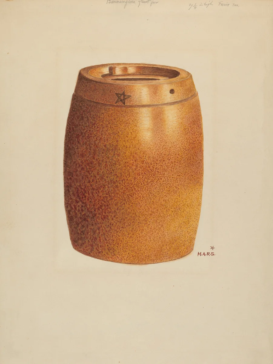 Stone Fruit Jar with Star by Margaret Stottlemeyer, index of american design, 1936