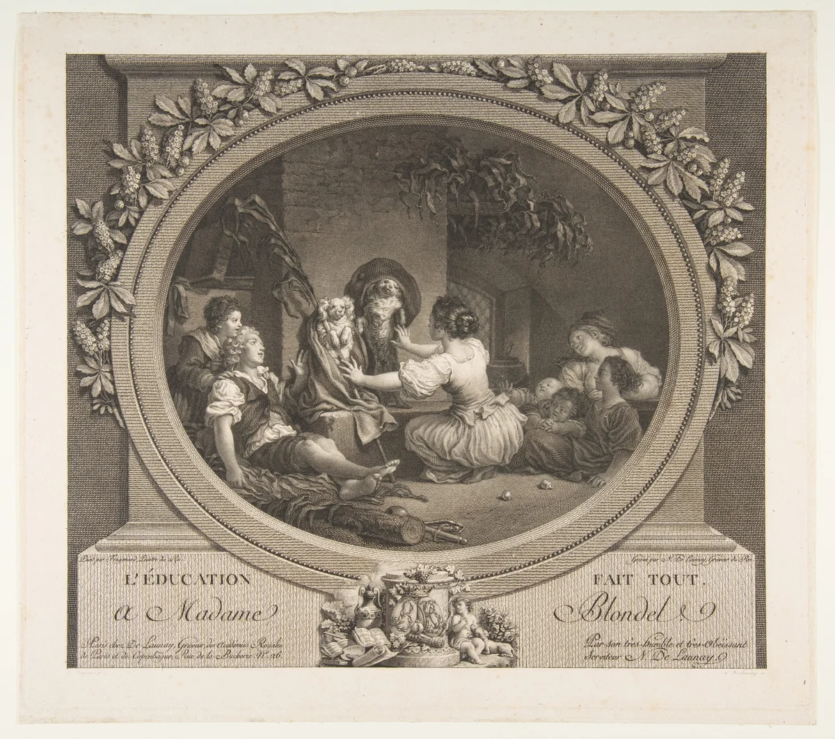 L'Education fait tout by Jean Honoré Fragonard, print, 1745-1806