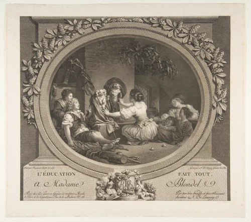 L'Education fait tout by Jean Honoré Fragonard, print, 1745-1806