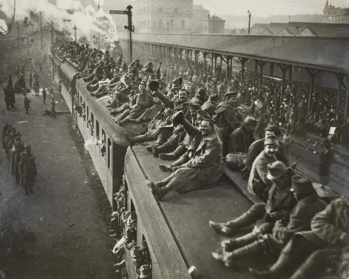 Italian and Serbian Prisoners of War by Underwood and Underwood, photograph, 1919