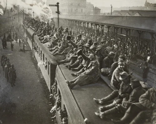 Italian and Serbian Prisoners of War by Underwood and Underwood, photograph, 1919