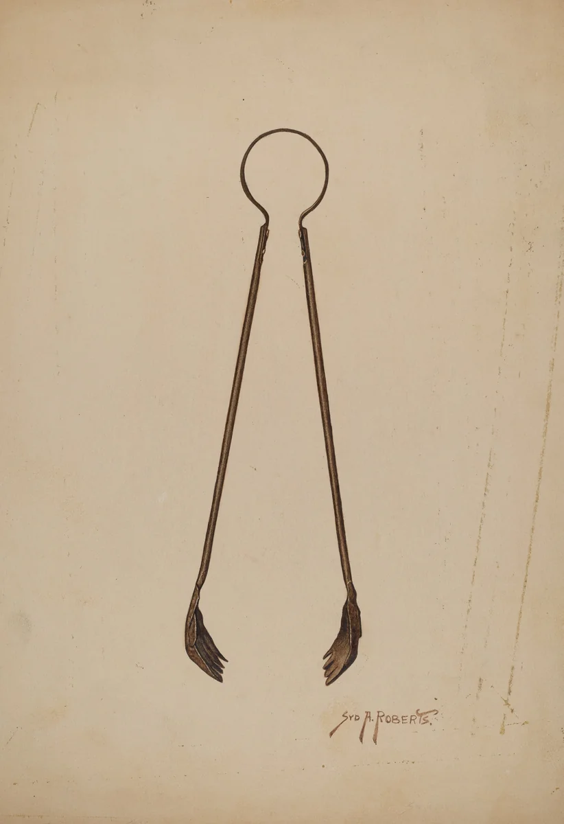 Fireplace Tongs by Paul Poffinbarger, index of american design, 1941