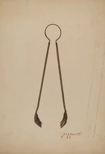Fireplace Tongs by Paul Poffinbarger, index of american design, 1941