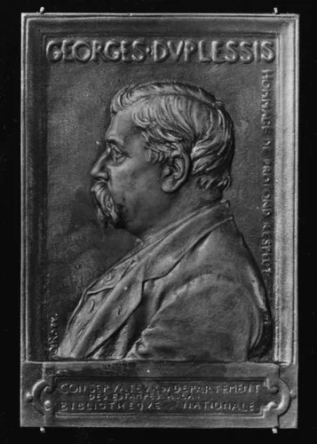 In Honor of George Duplessis, Curator of Prints, Bibliothéque National by Louis-Oscar Roty, metalwork, 1886